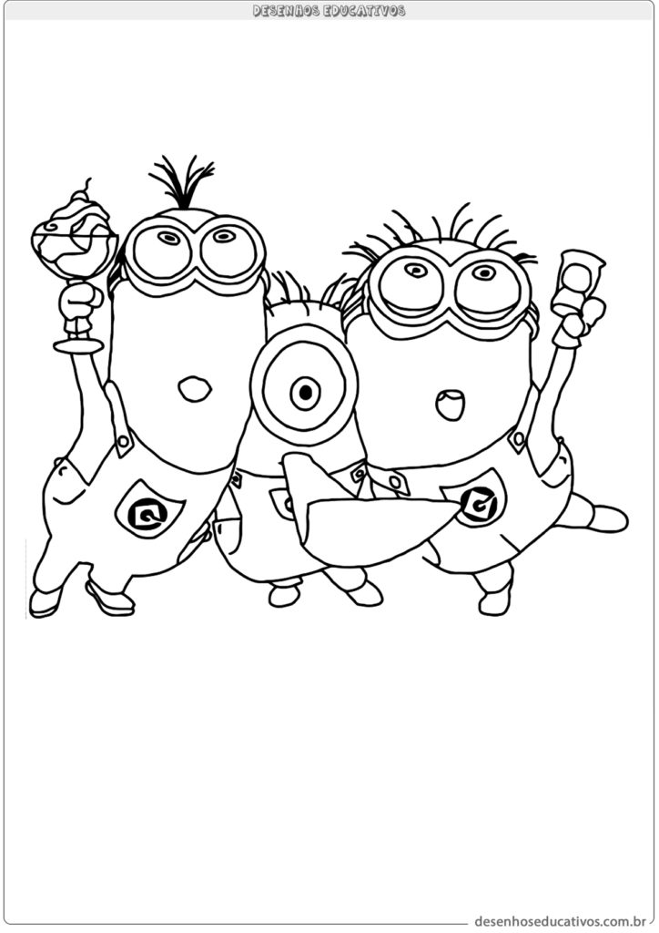 Desenhos educativos para colorir os minions