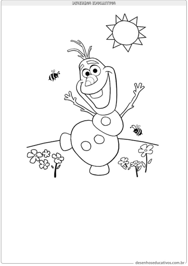 Desenhos educativos vamos pintar o Olaf
