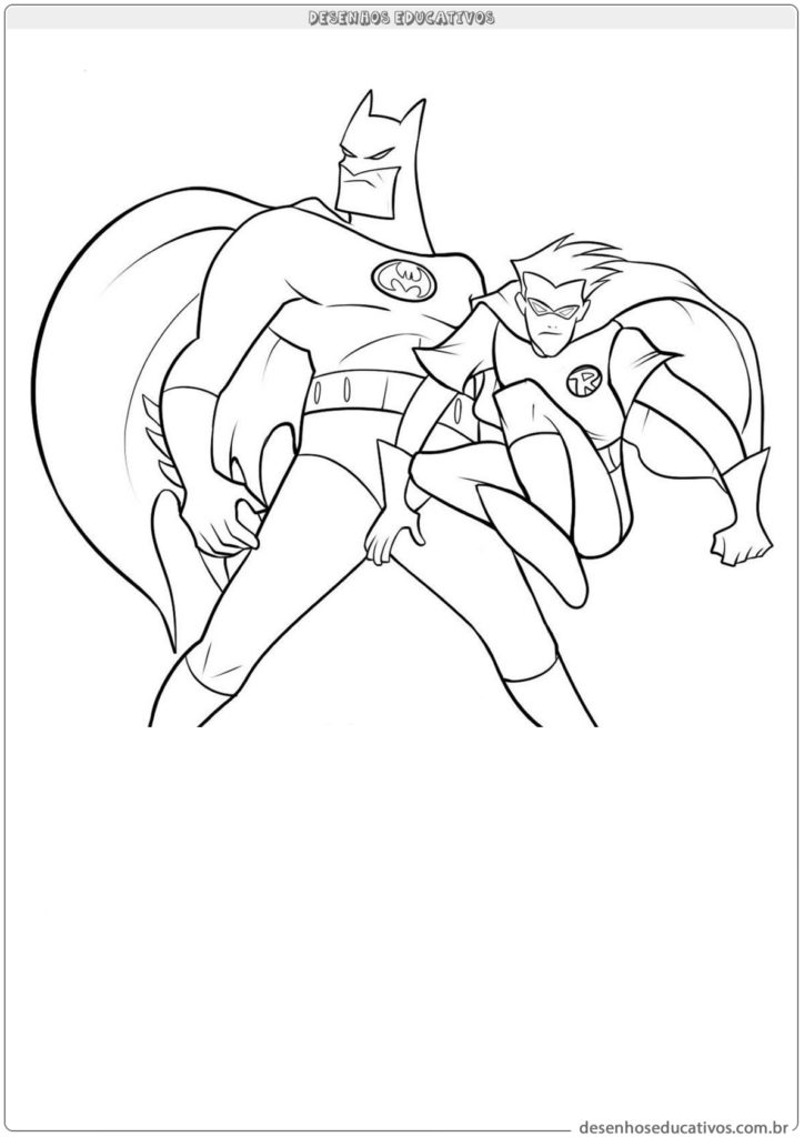 Desenhos para colorir Batman e Robin