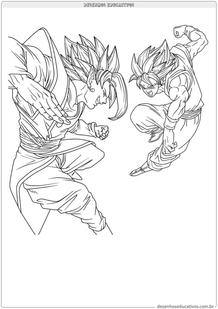 Son Goku e Freeza para colorir