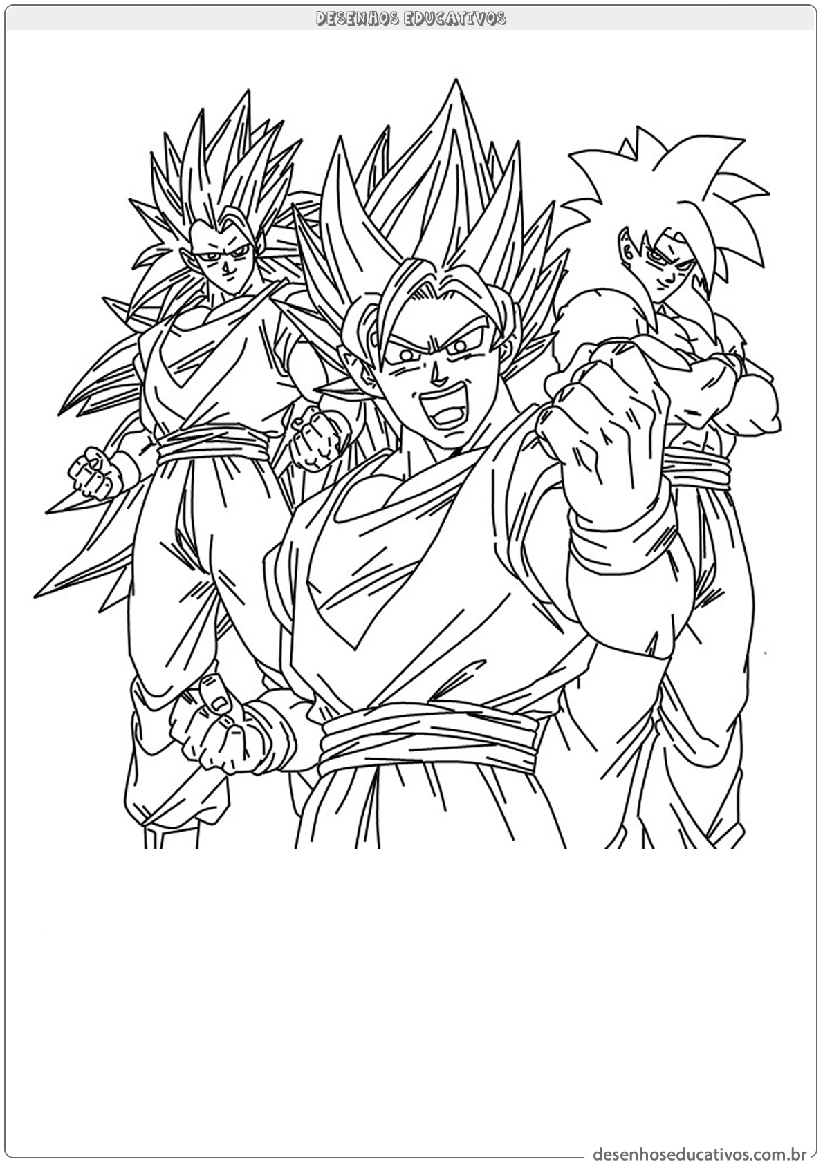 Dragon ball z para pintar - Desenhos Educativos