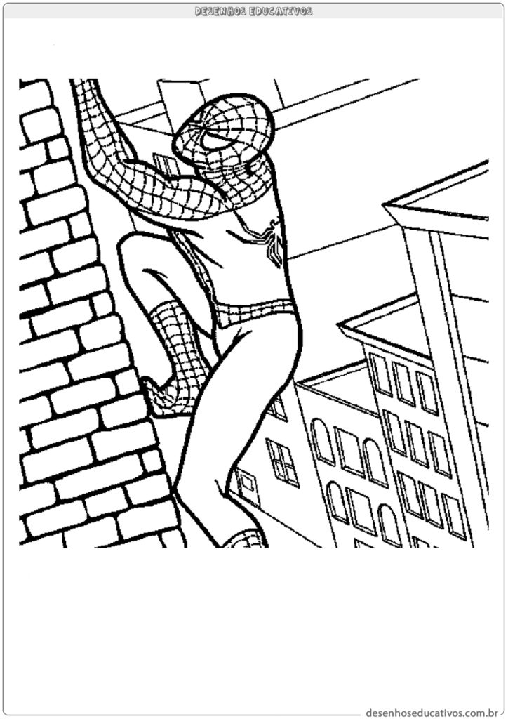 Homem aranha escalando parede