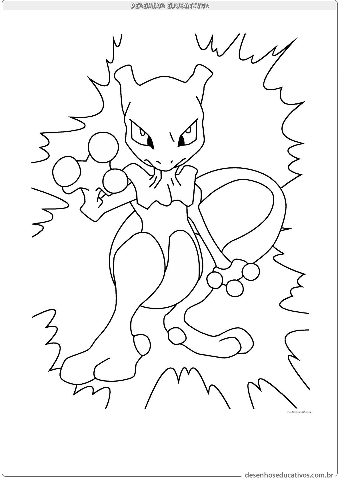 Pokemon Mewtwo para colorir - Imprimir Desenhos